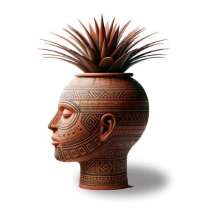 Head Motif Pot – African Collection